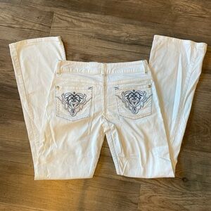 Y2K vintage low-rise jeans with embroidered pockets